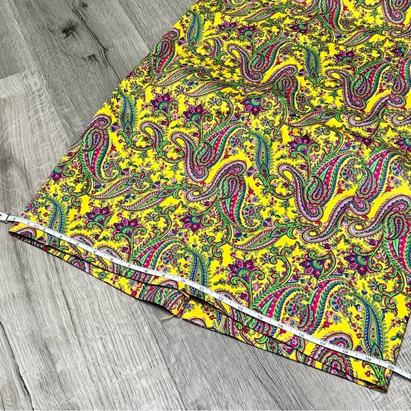 AMAZING SZ 8 EUC Lauren Ralph Lauren Yellow Paisley Dress 8 Vintage Style 026 - Picture 14 of 14